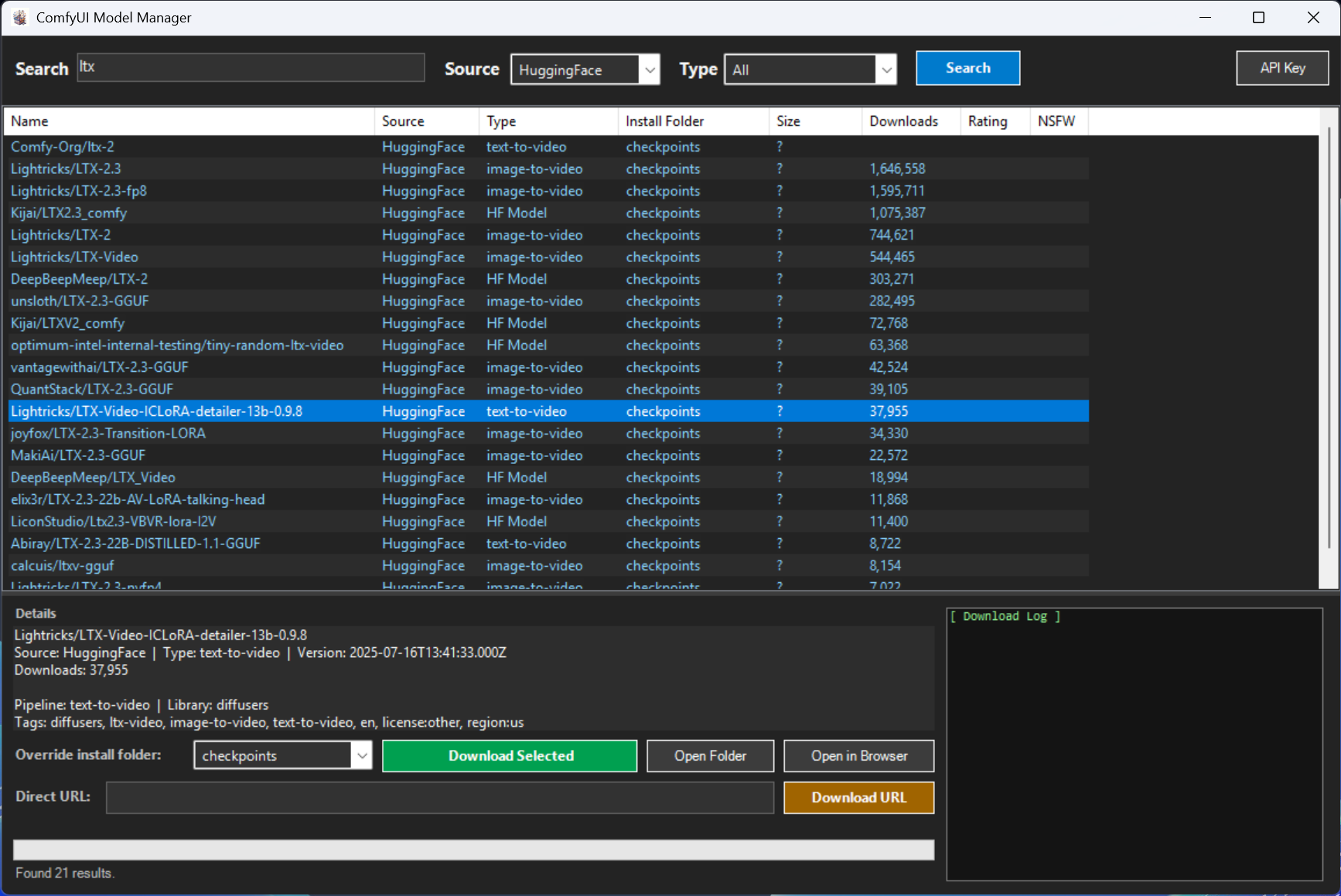 ComfyDownloader screenshot