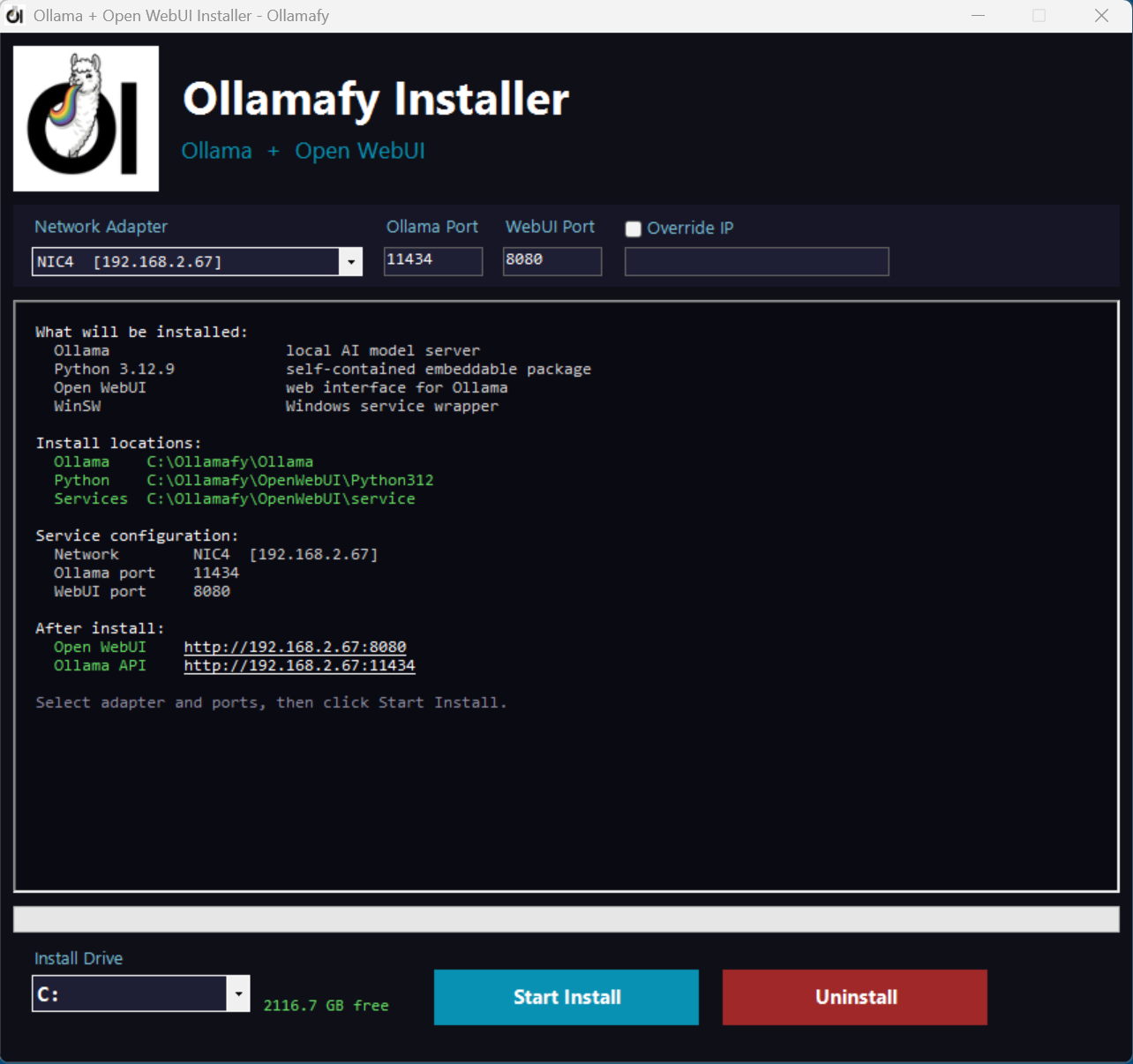 Ollamafy Installer screenshot